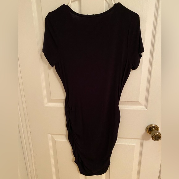 Women’s black dress with rouching - Picture 2 of 3